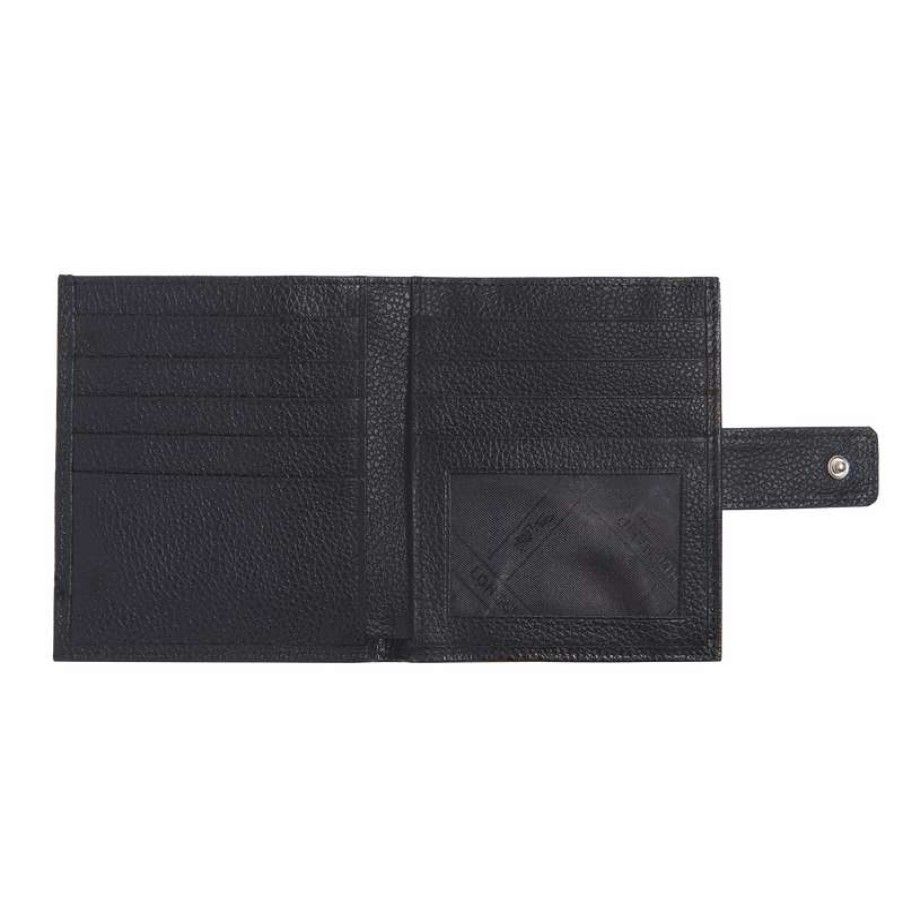 Best Longchamp Le Foulonne Compact Wallet Black Leather