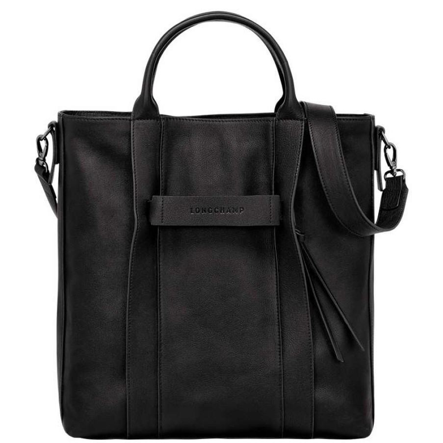 New Longchamp 3D L Tote Bag Black Leather