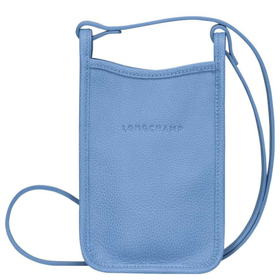 Clearance Longchamp Le Foulonne Phone Case Cloud Blue Leather