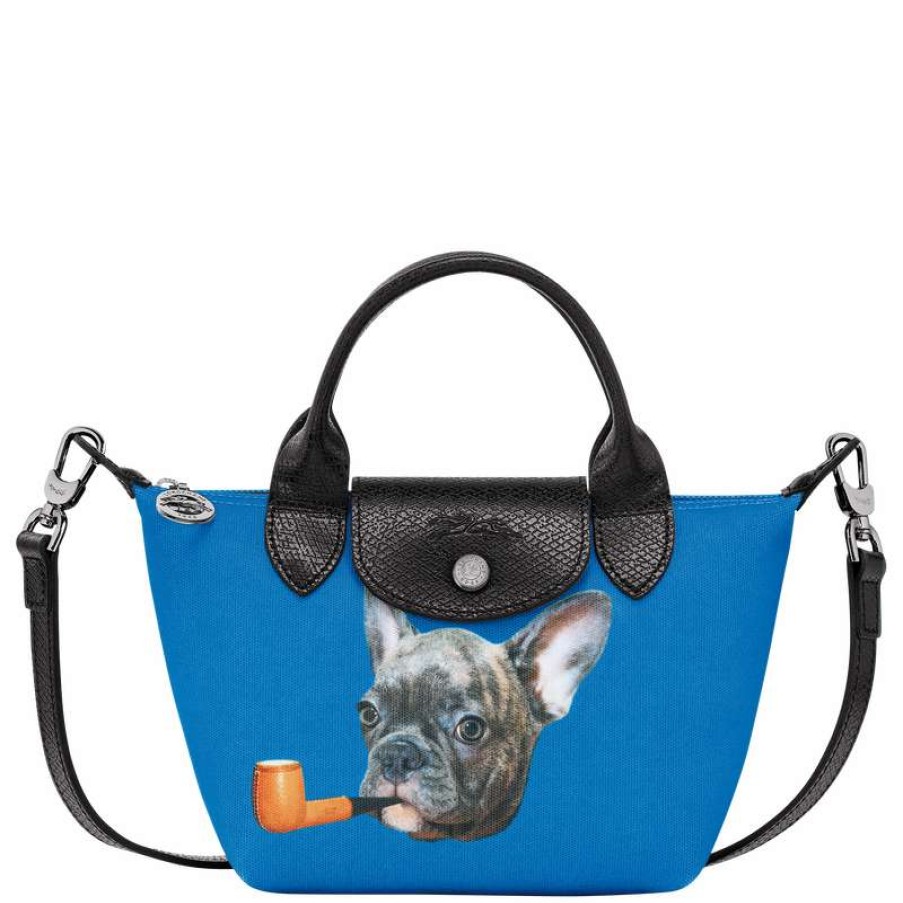 Online Longchamp X Toiletpaper Xs Handbag Blue Canvas