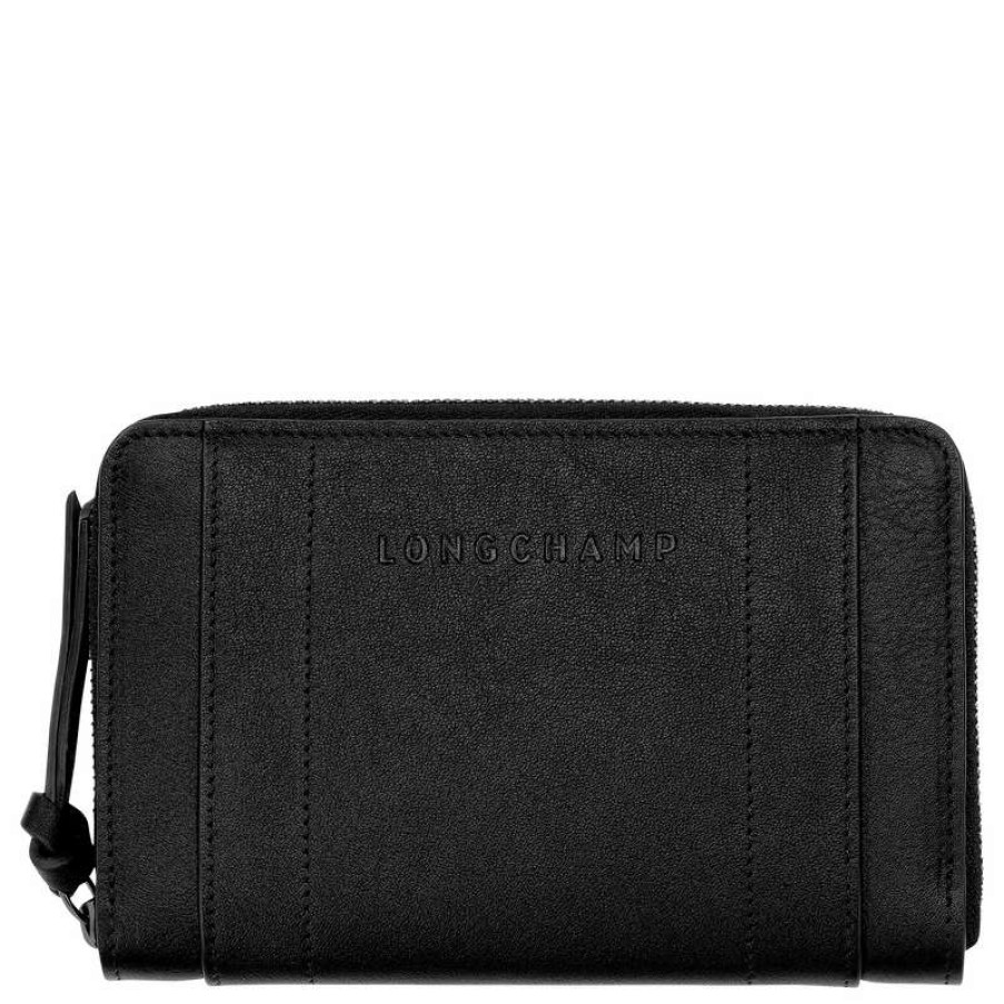 Clearance Longchamp 3D Wallet Black Leather