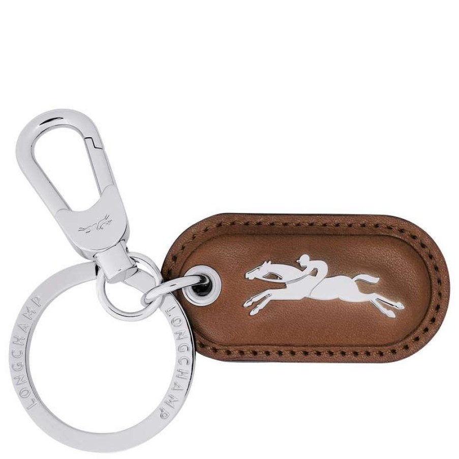 Online Longchamp Roseau Key Ring Cognac Leather