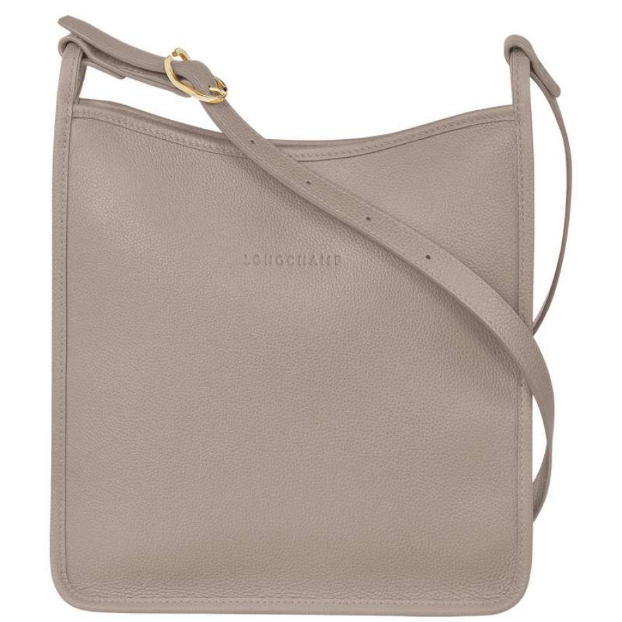 New Longchamp Le Foulonne M Crossbody Bag Turtledove Leather