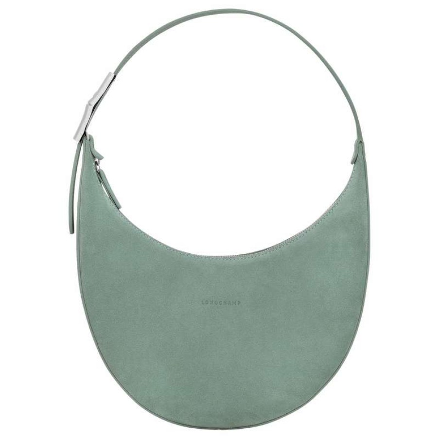 New Longchamp Roseau Essential M Hobo Bag Green-Gray Leather