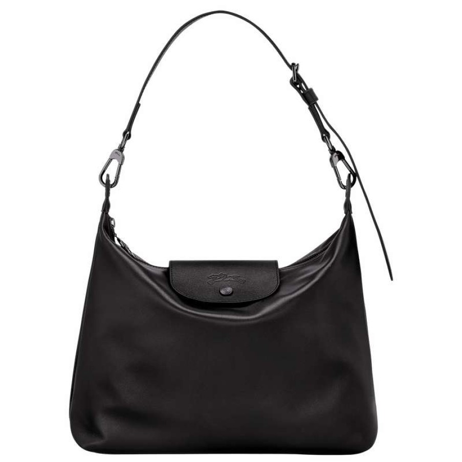 Best Longchamp Le Pliage Xtra M Hobo Bag Black Leather