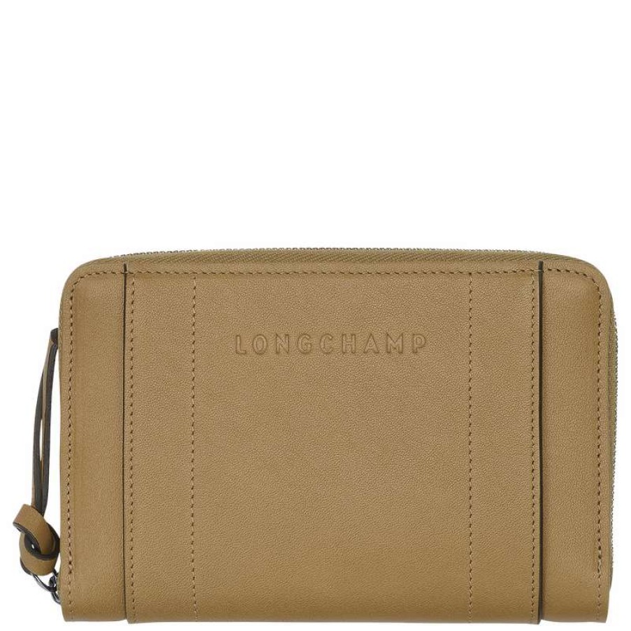 New Longchamp 3D Wallet Tobacco Leather