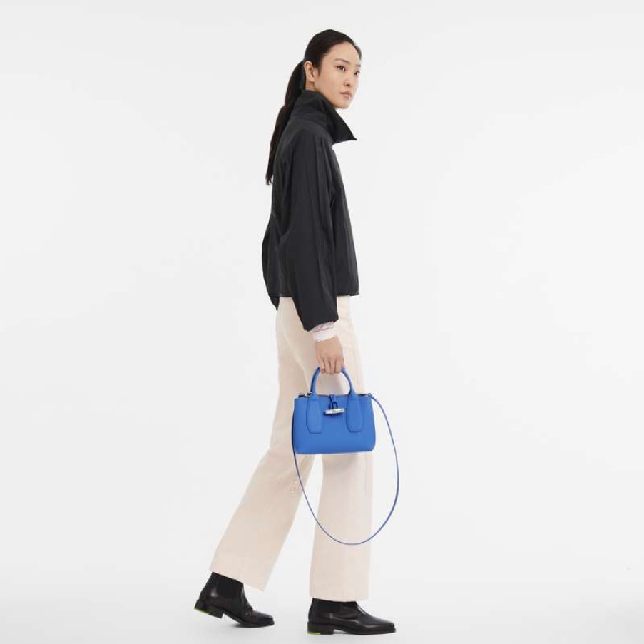 New Longchamp Roseau S Handbag Cobalt Leather