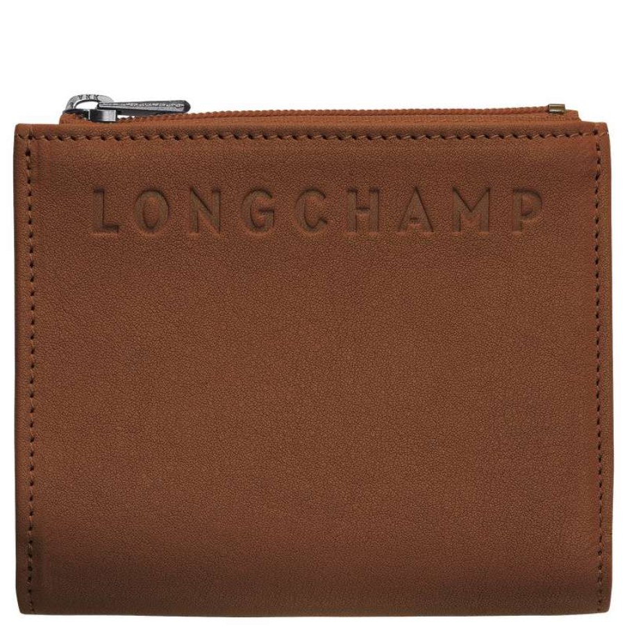 Clearance Longchamp 3D Wallet Cognac Leather