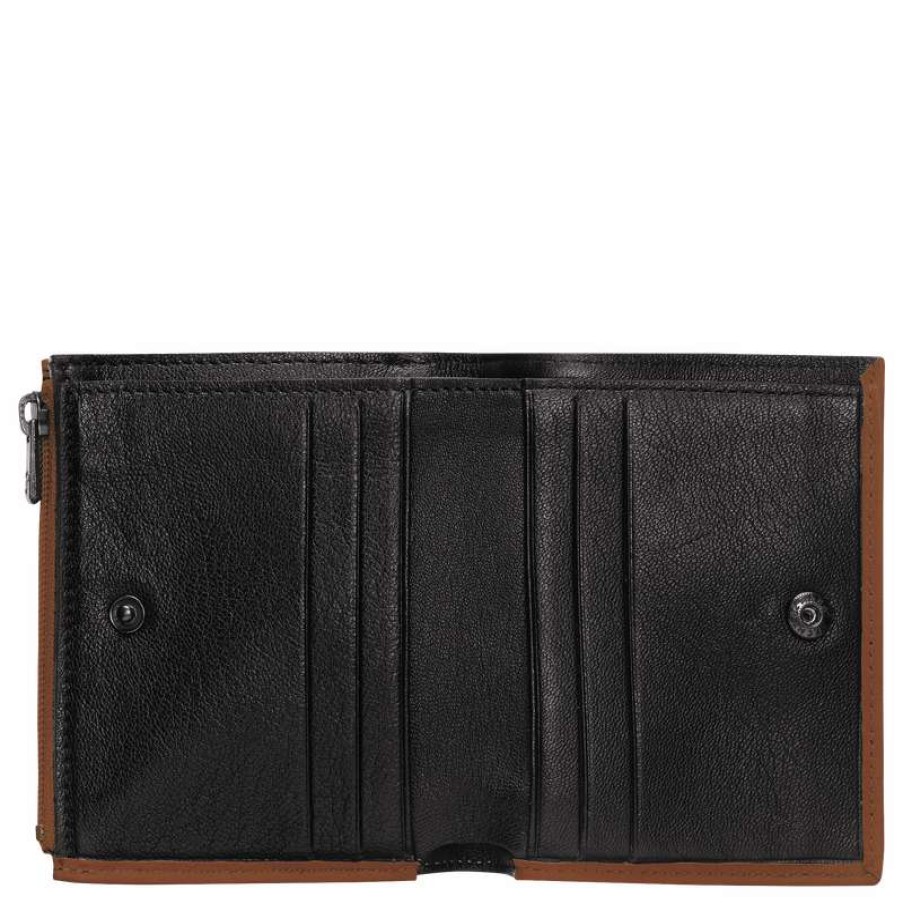 Clearance Longchamp 3D Wallet Cognac Leather