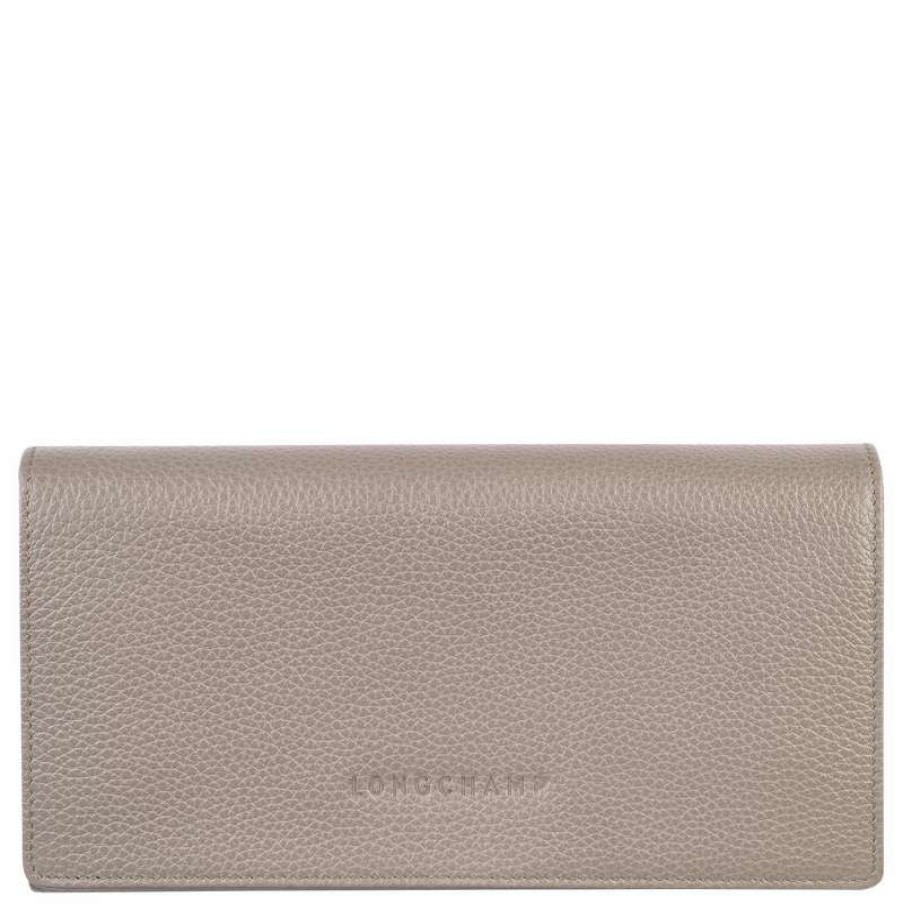 Best Longchamp Le Foulonne Continental Wallet Turtledove Leather