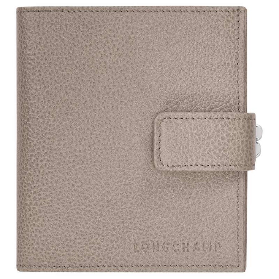 Hot Longchamp Le Foulonne Compact Wallet Turtledove Leather