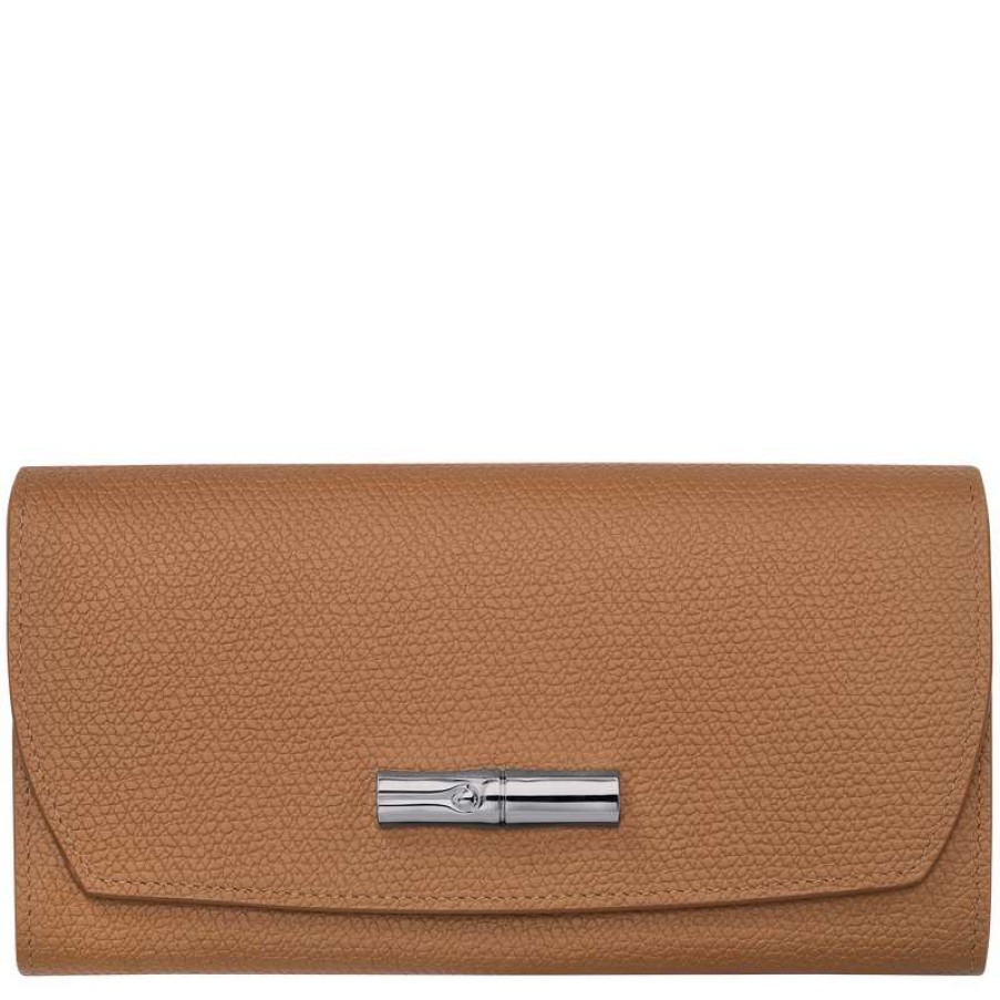 Clearance Longchamp Roseau Continental Wallet Natural Leather