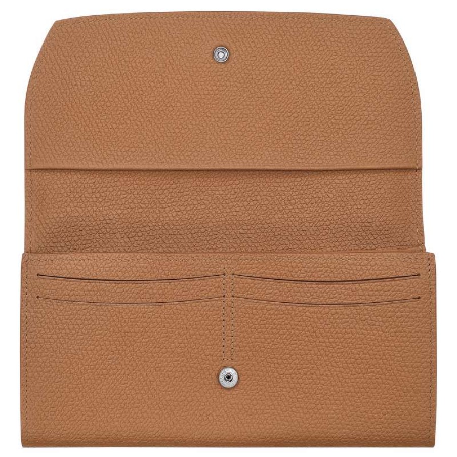 Clearance Longchamp Roseau Continental Wallet Natural Leather