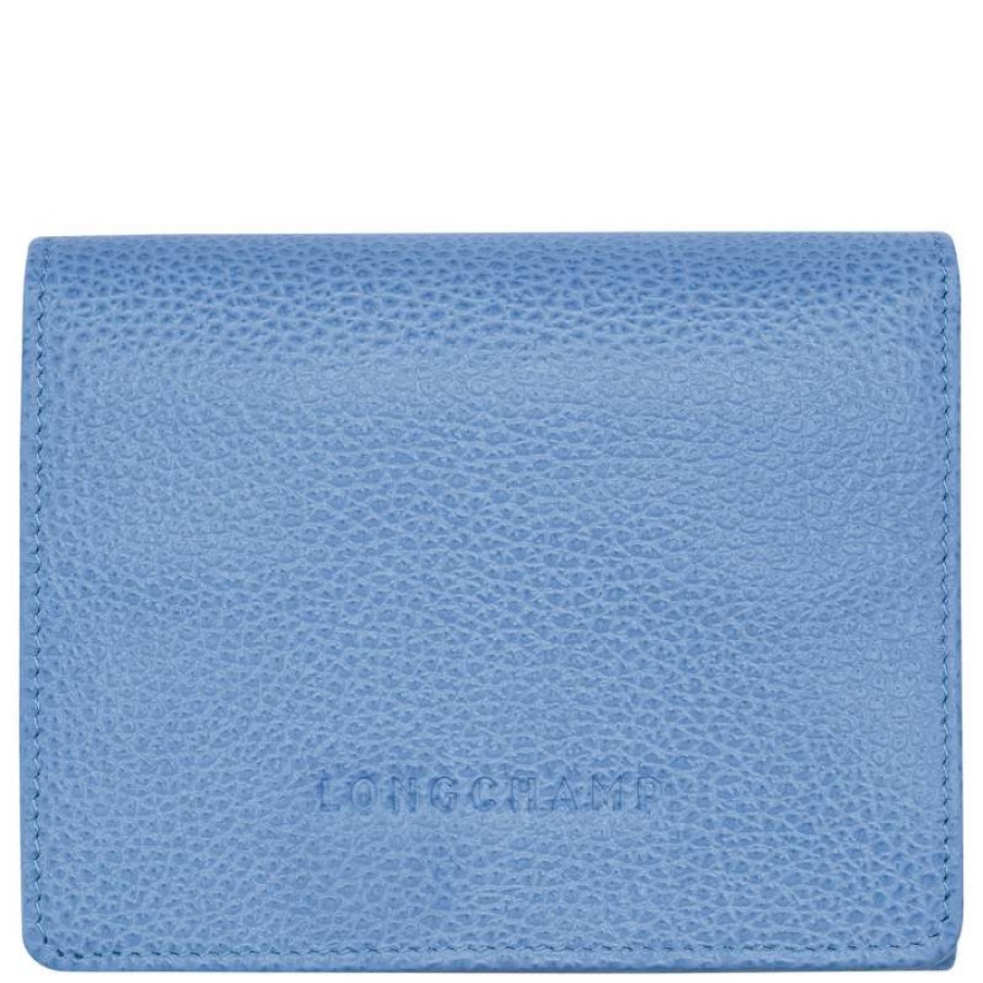 Best Longchamp Le Foulonne Wallet Cloud Blue Leather