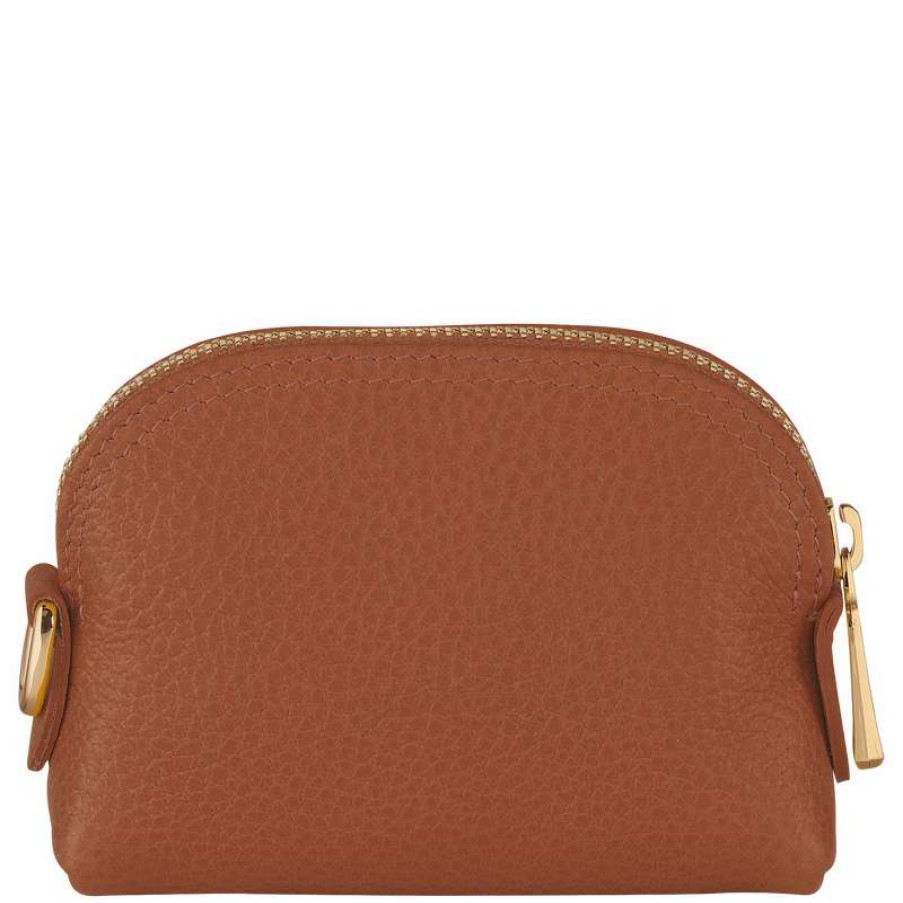 Wholesale Longchamp Le Foulonne Coin Purse Caramel Leather