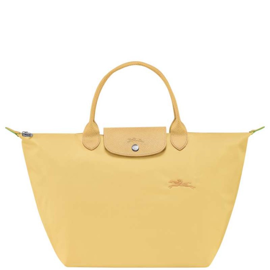 Online Longchamp Le Pliage Green M Handbag Wheat Recycled Canvas