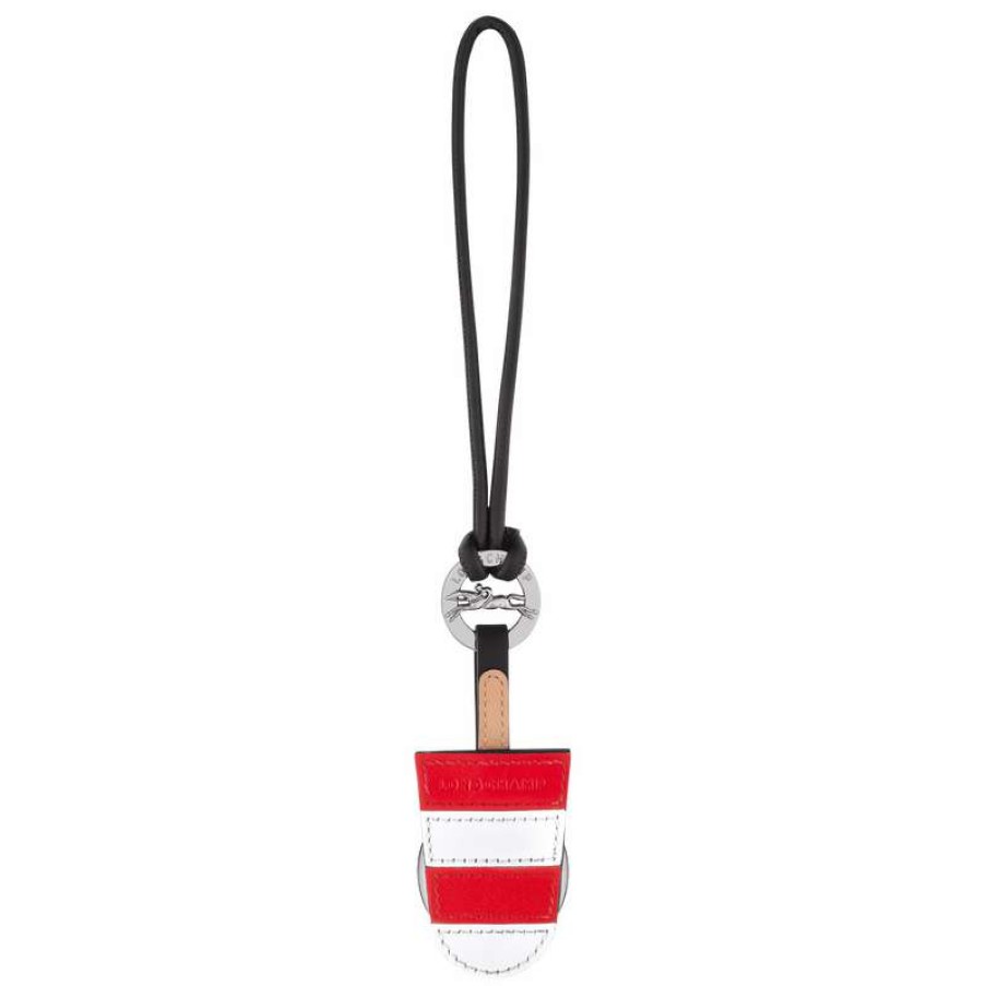 Hot Longchamp Epure Key Rings Red/White Leather