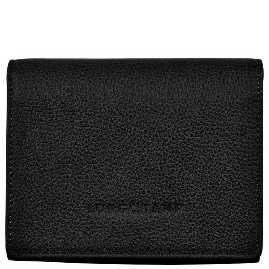 Hot Longchamp Le Foulonne Wallet Black Leather