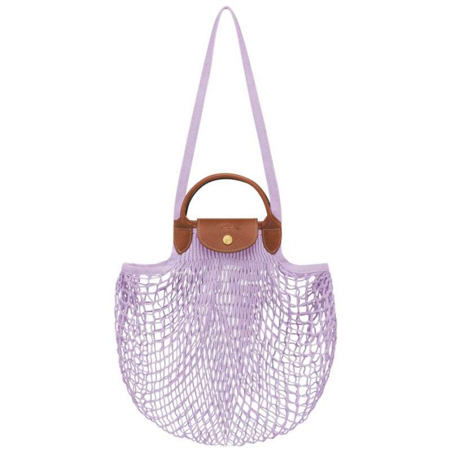 Wholesale Longchamp Le Pliage Filet L Mesh Bag Lilac Canvas