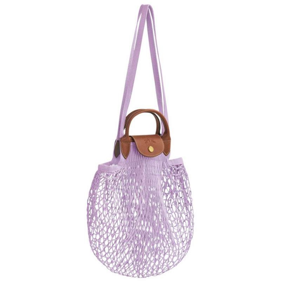 Wholesale Longchamp Le Pliage Filet L Mesh Bag Lilac Canvas