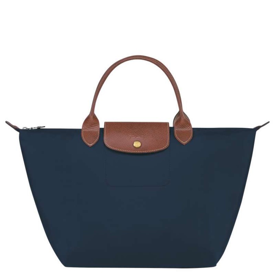 Best Longchamp Le Pliage Original M Handbag Navy Recycled Canvas