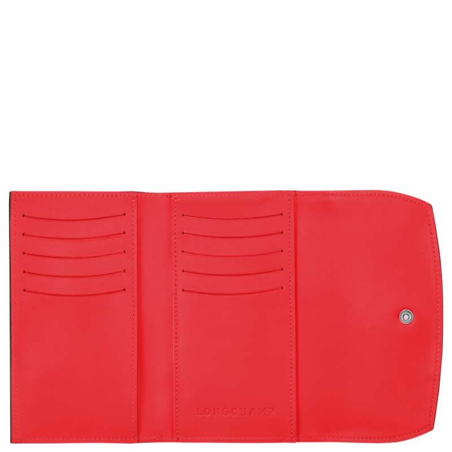 Clearance Longchamp Roseau Wallet Red Leather