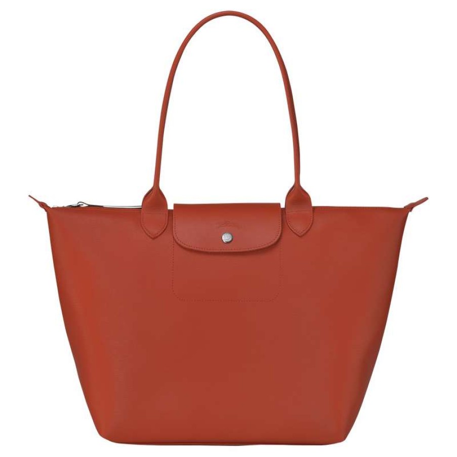 Clearance Longchamp Le Pliage City L Tote Bag Terracotta Canvas