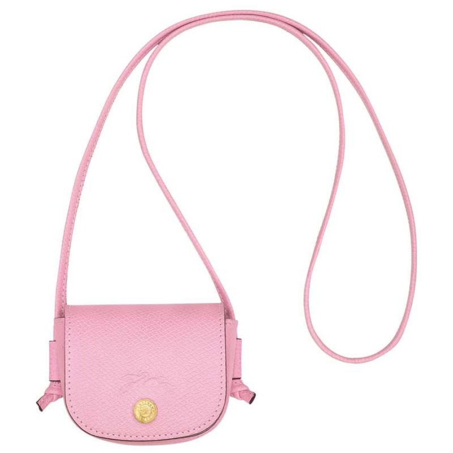 Online Longchamp Epure Coin Purse With Leather Lace Pink Leather