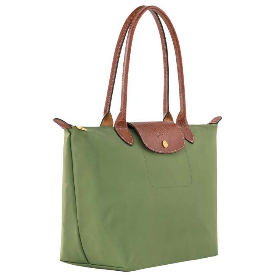 Clearance Longchamp Le Pliage Original M Tote Bag Lichen Recycled Canvas