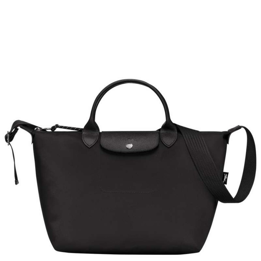 Online Longchamp Le Pliage Energy L Handbag Black Recycled Canvas