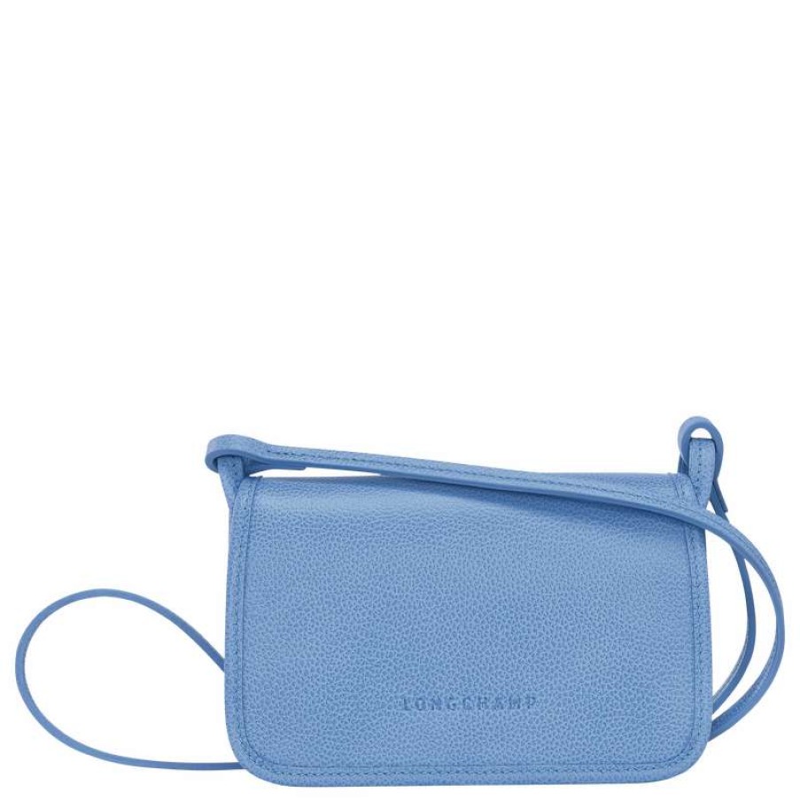 Wholesale Longchamp Le Foulonne Wallet On Chain Cloud Blue Leather