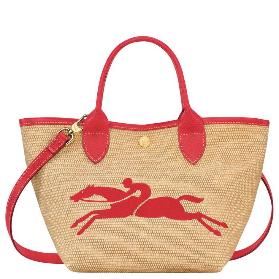 Wholesale Longchamp Le Panier Pliage S Basket Bag Red Canvas