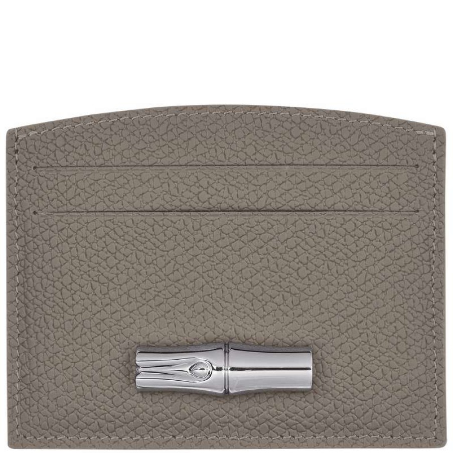 Best Longchamp Roseau Card Holder Turtledove Leather