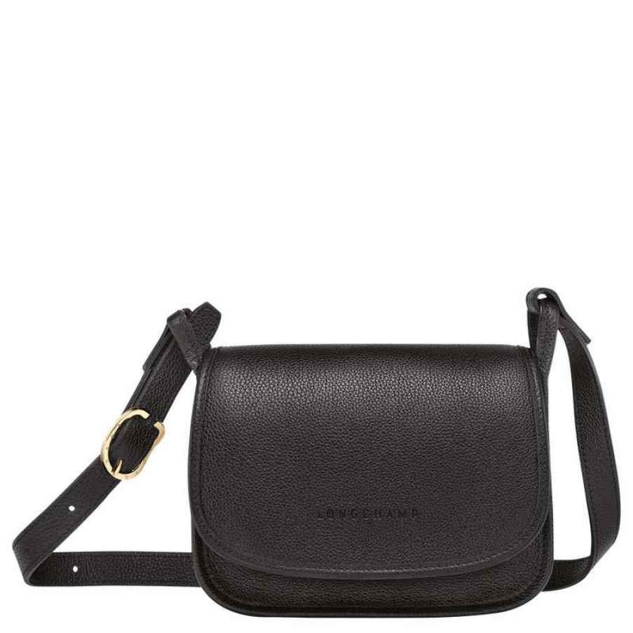 New Longchamp Le Foulonne Xs Crossbody Bag Black Leather