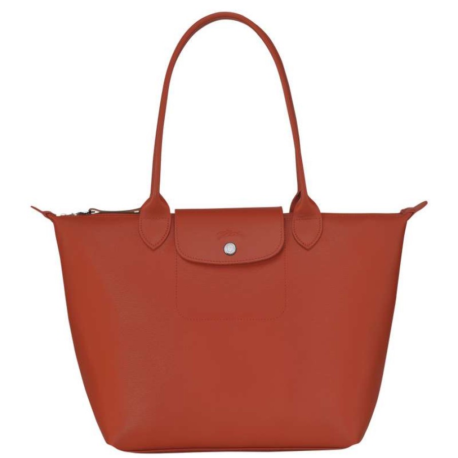 Best Longchamp Le Pliage City M Tote Bag Terracotta Canvas