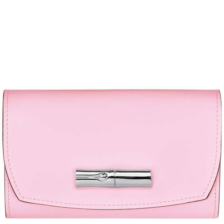 Online Longchamp Roseau Wallet Pink Leather