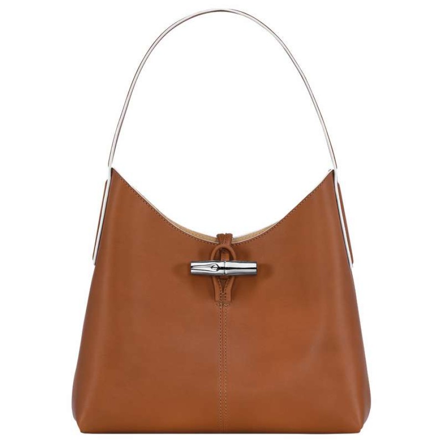 Wholesale Longchamp Roseau M Hobo Bag Cognac Leather