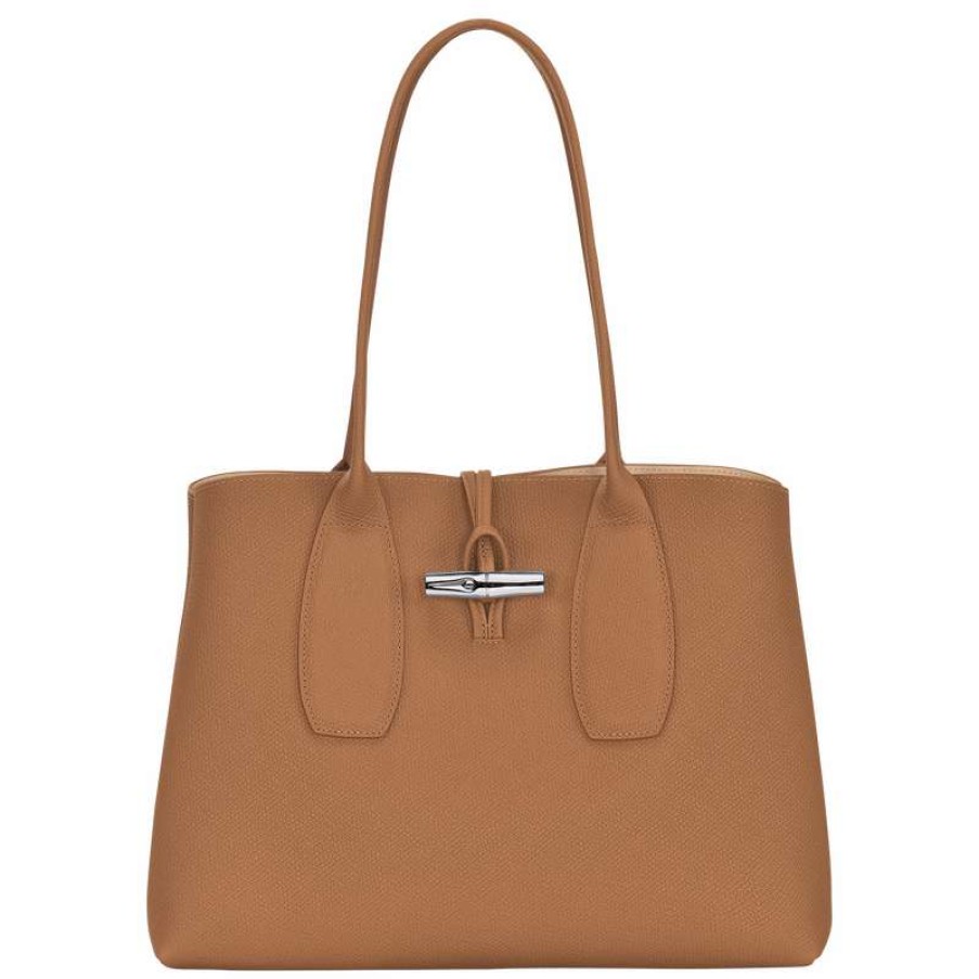 Best Longchamp Roseau L Tote Bag Natural Leather