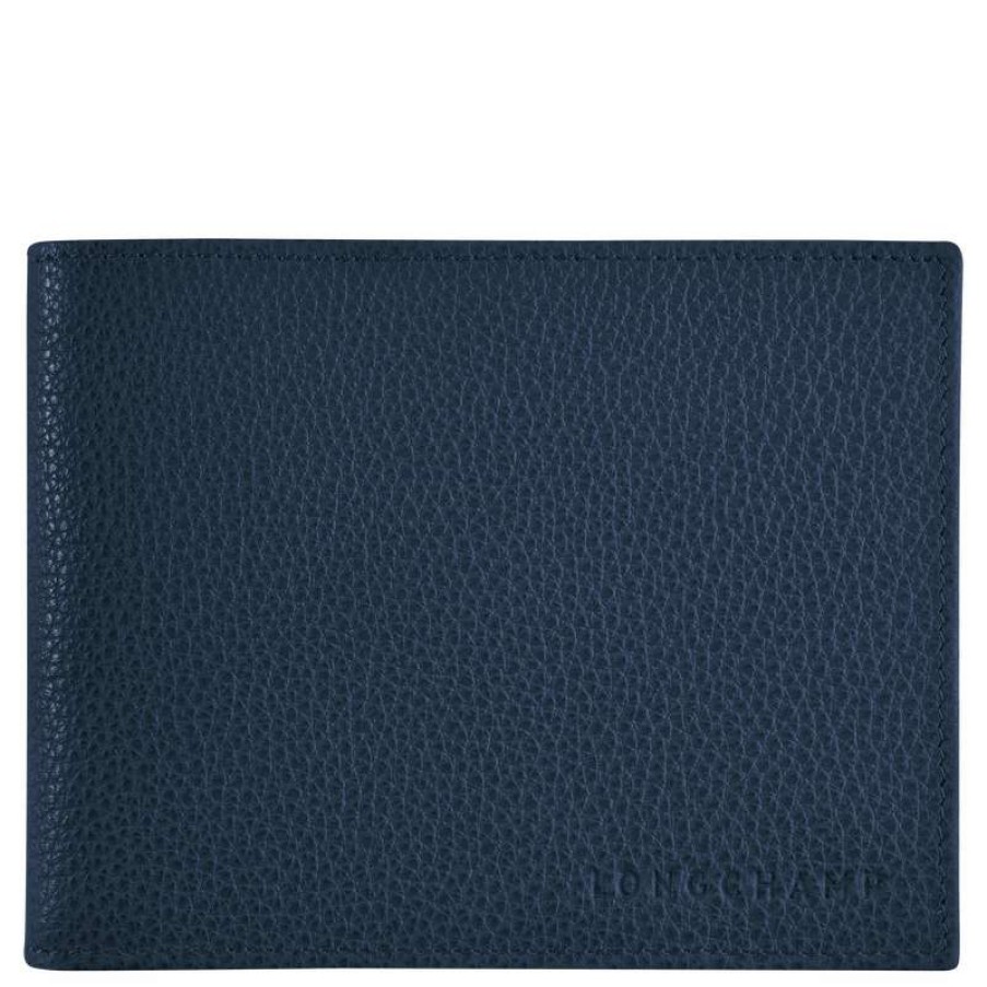 Wholesale Longchamp Le Foulonne Wallet Navy Leather