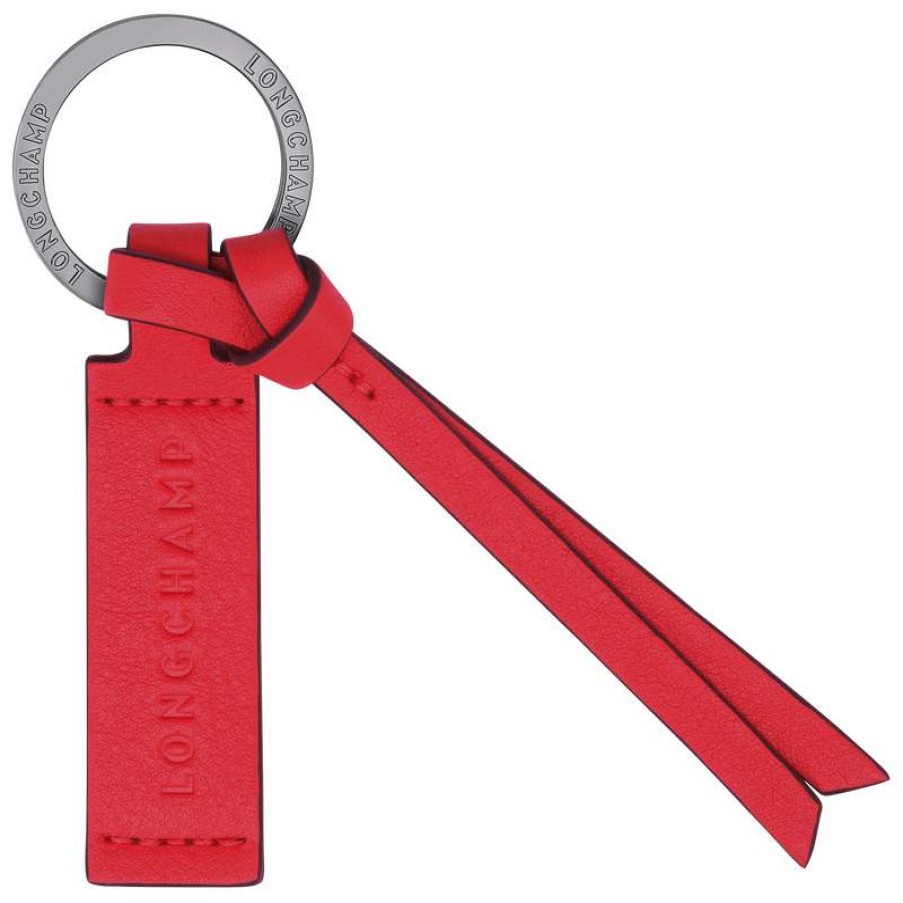 New Longchamp 3D Key Rings Red Leather