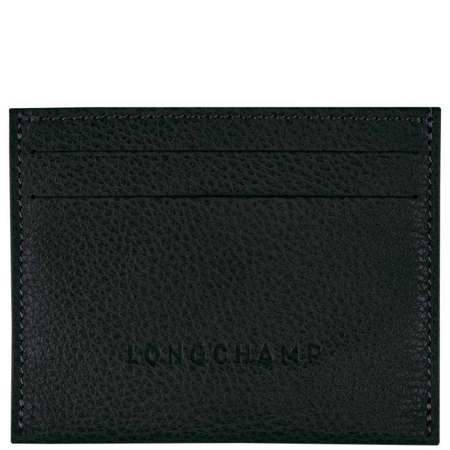 Wholesale Longchamp Le Foulonne Cardholder Black Leather