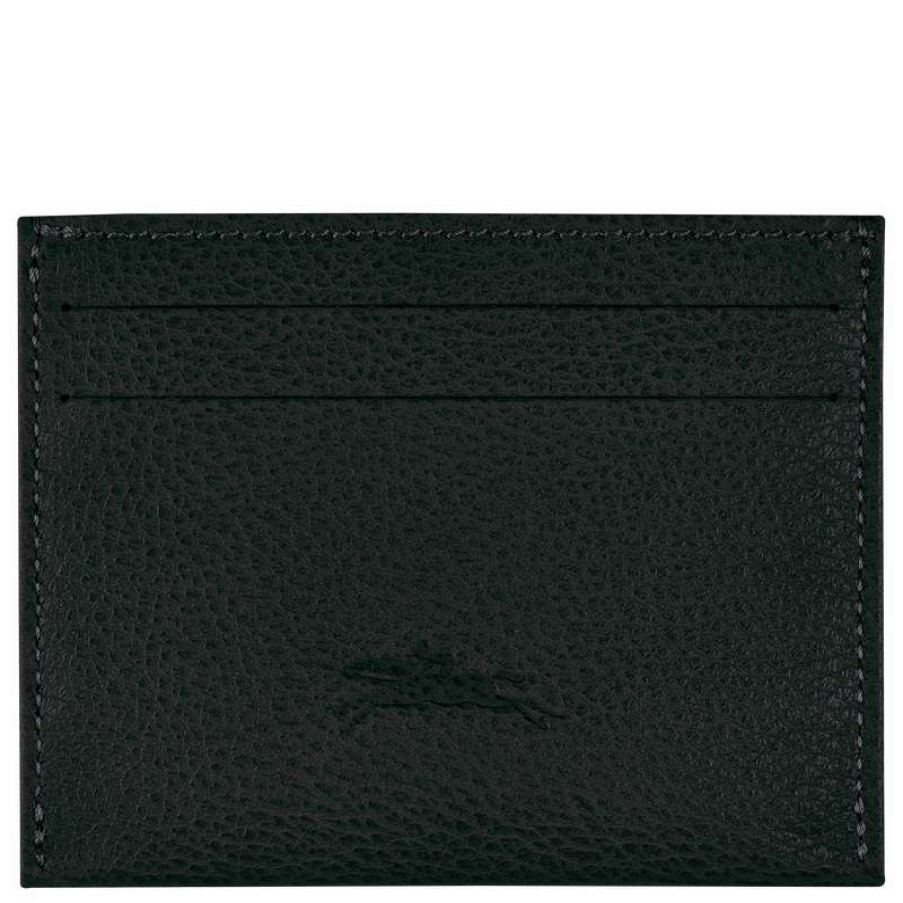 Wholesale Longchamp Le Foulonne Cardholder Black Leather