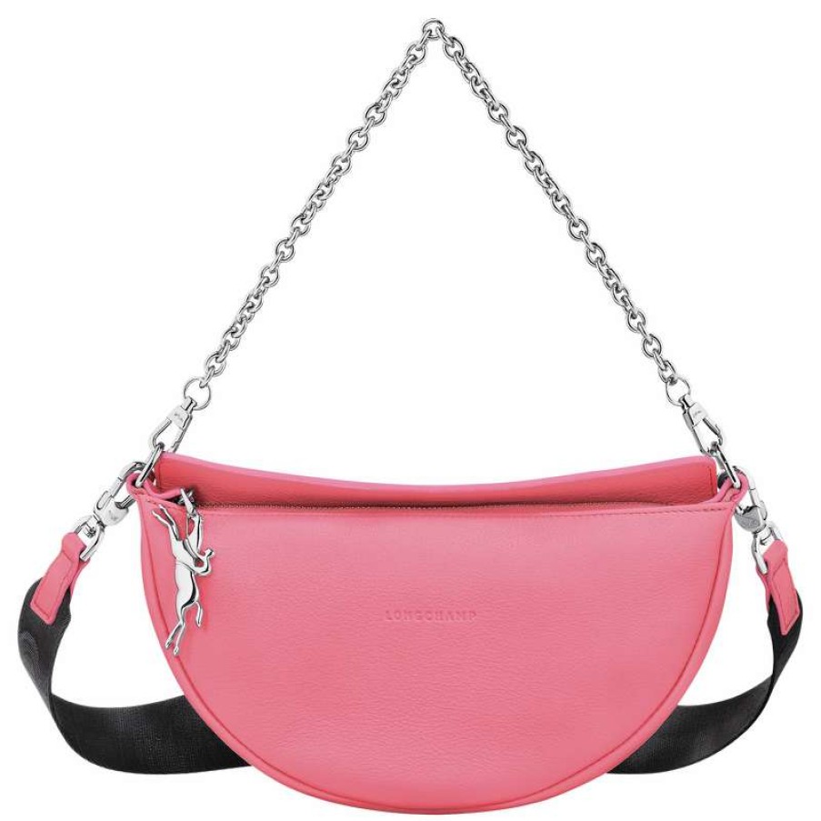 Best Longchamp Smile S Crossbody Bag Pink Leather