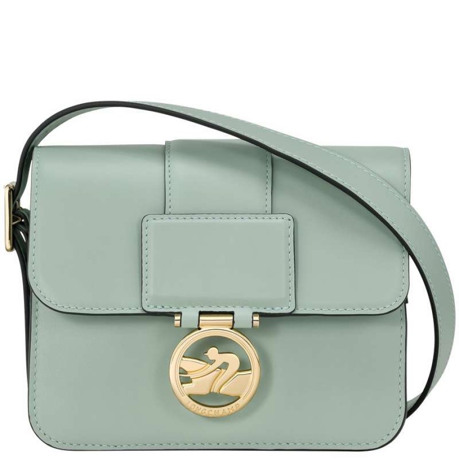 Wholesale Longchamp Box-Trot S Crossbody Bag Green-Gray Leather