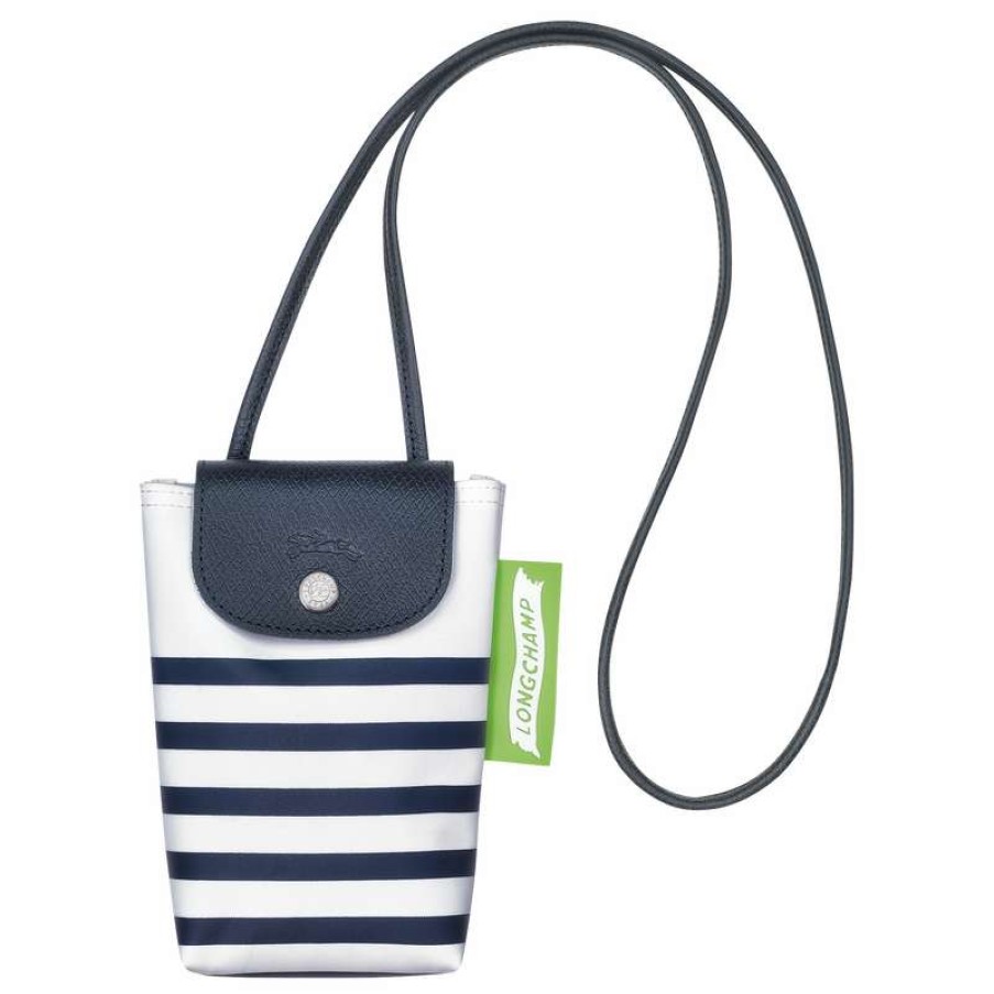 Best Longchamp Le Pliage Collection Phone Case Navy/White Canvas