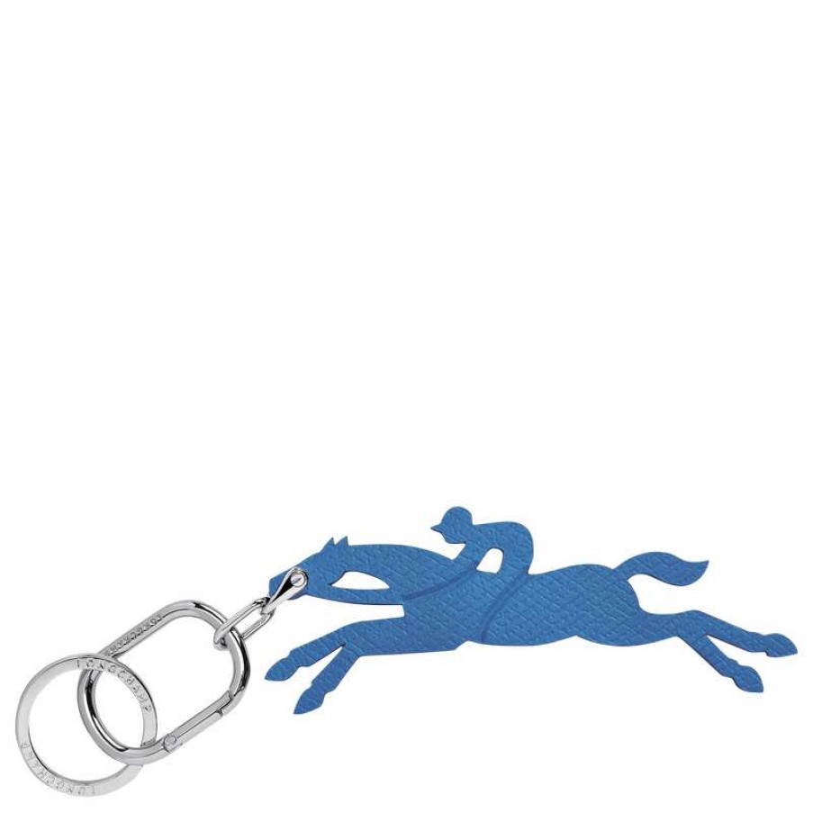 Clearance Longchamp Le Pliage Key-Rings Cobalt Leather