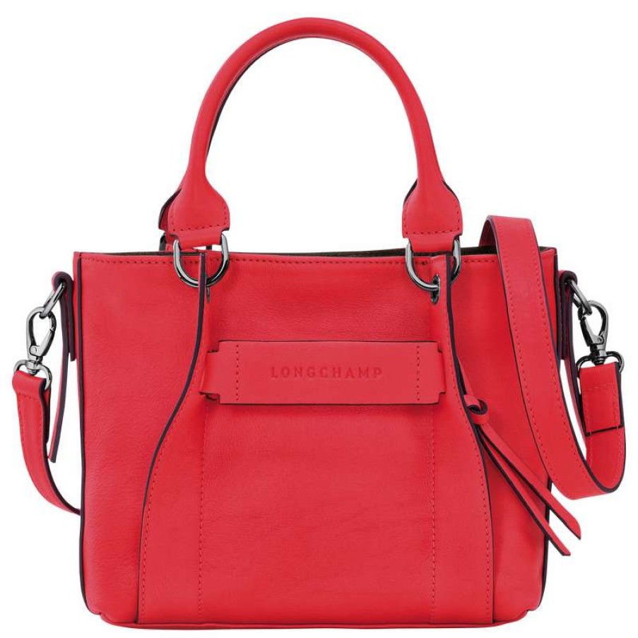 New Longchamp 3D S Handbag Red Leather