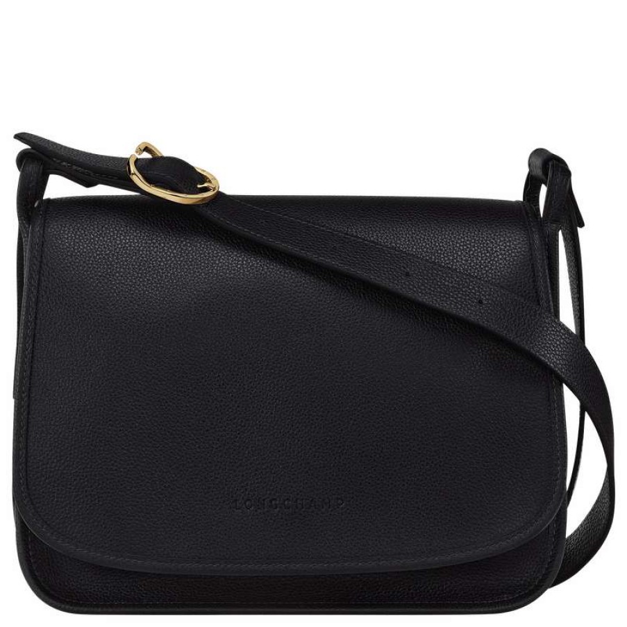 Best Longchamp Le Foulonne M Crossbody Bag Black Leather