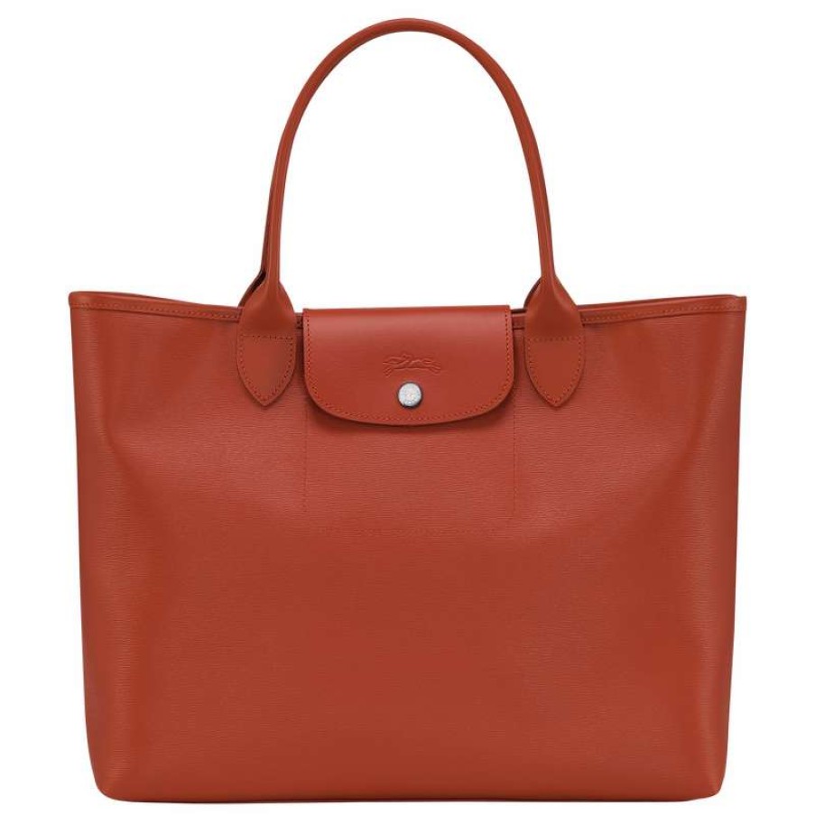 Best Longchamp Le Pliage City L Tote Bag Terracotta Canvas