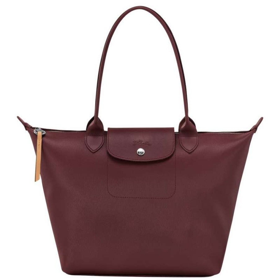 Online Longchamp Le Pliage City M Tote Bag Plum Canvas